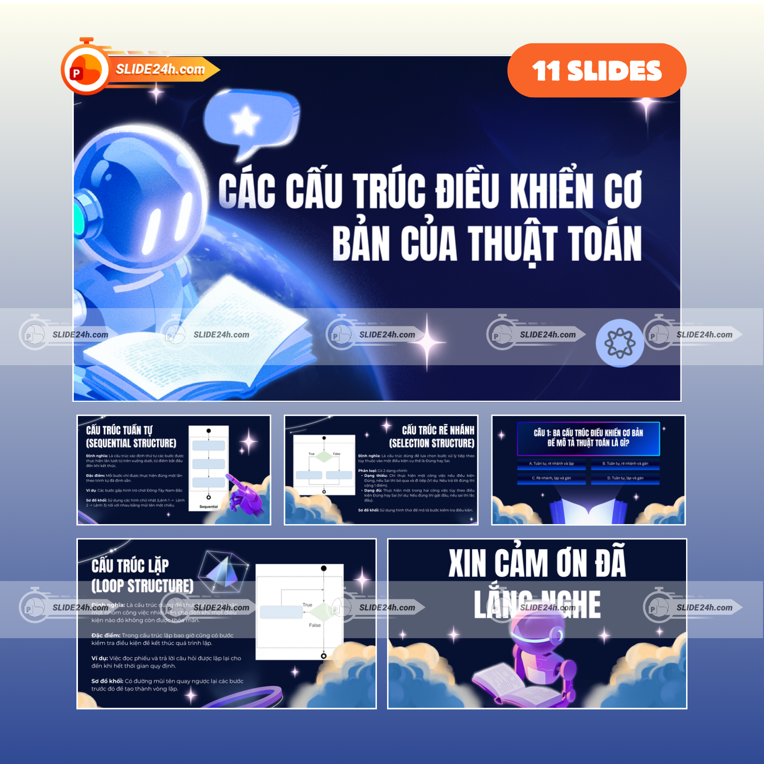Slide Cấu Trúc Điều Khiển Cơ Bản Của Thuật Toán - Tuần Tự, Rẽ Nhánh Và Lặp thumbnail