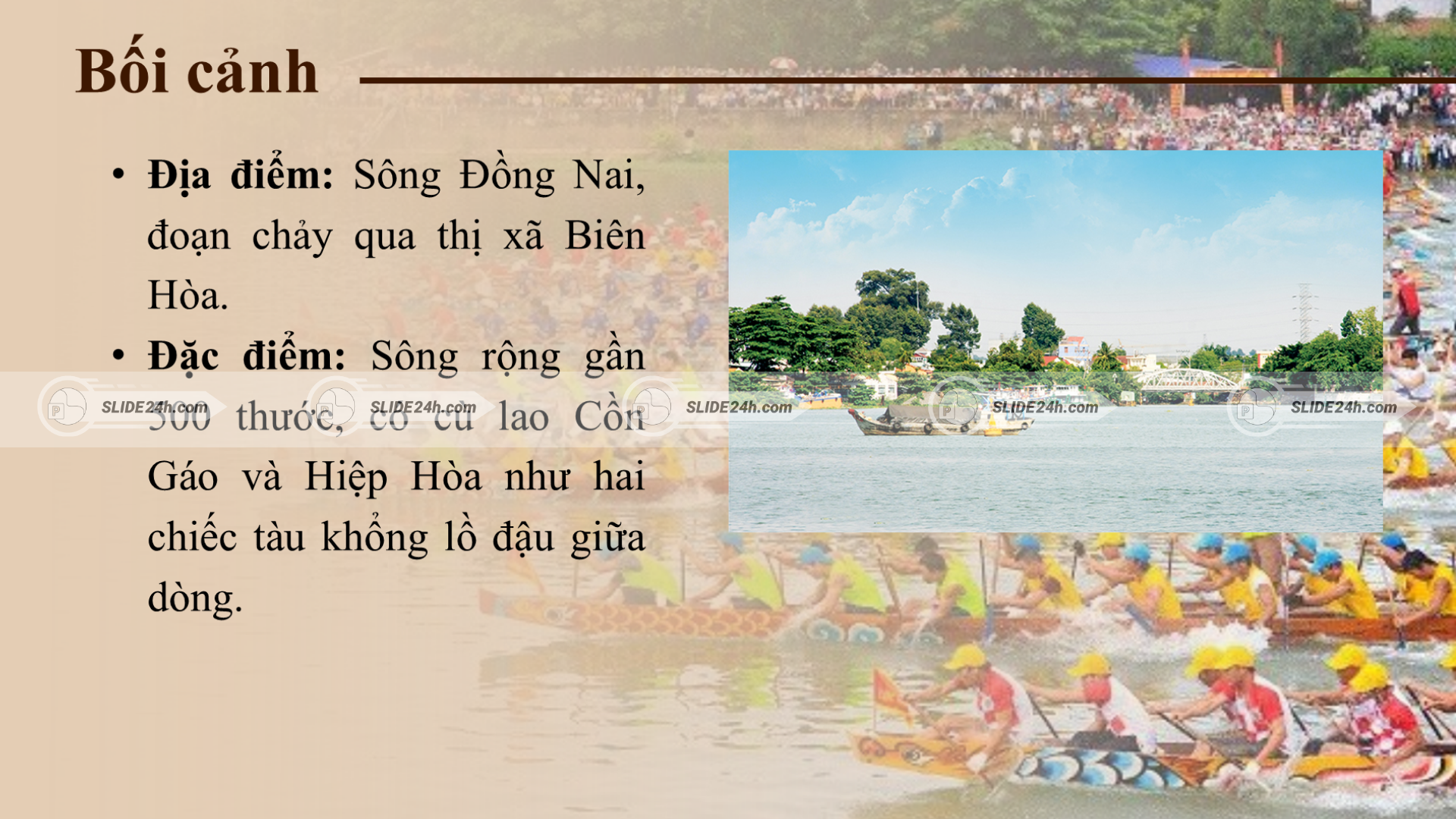Bối cảnh cuộc đua thuyền.