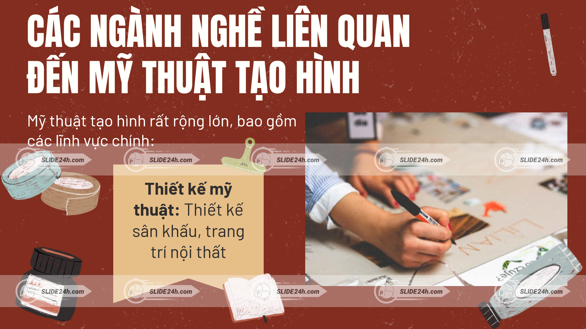 các ngành nghề liên quan đến mỹ thuật tạo hình như thiết kế mỹ thuật với quá trình phác thảo và sáng tạo ý tưởng