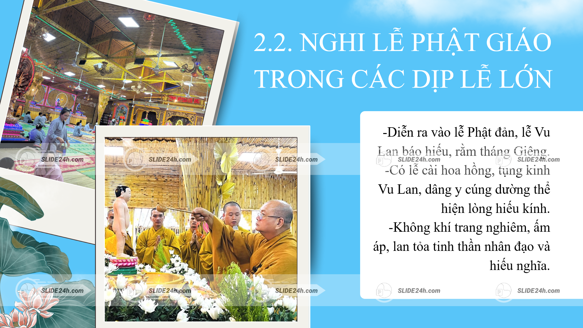 Các nghi lễ Phật giáo trong dịp lễ lớn tại chùa