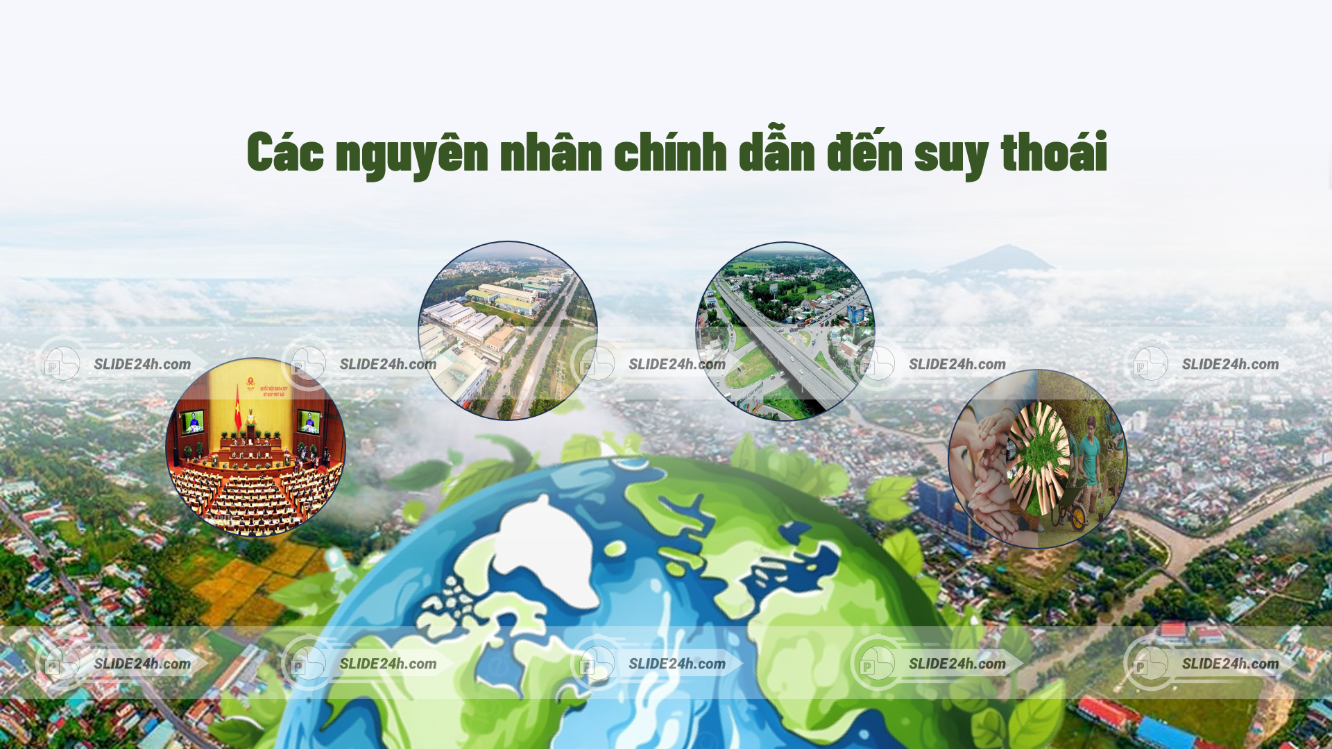 các nguyên nhân chính dẫn đến suy thoái môi trường do công nghiệp đô thị hóa và tác động con người