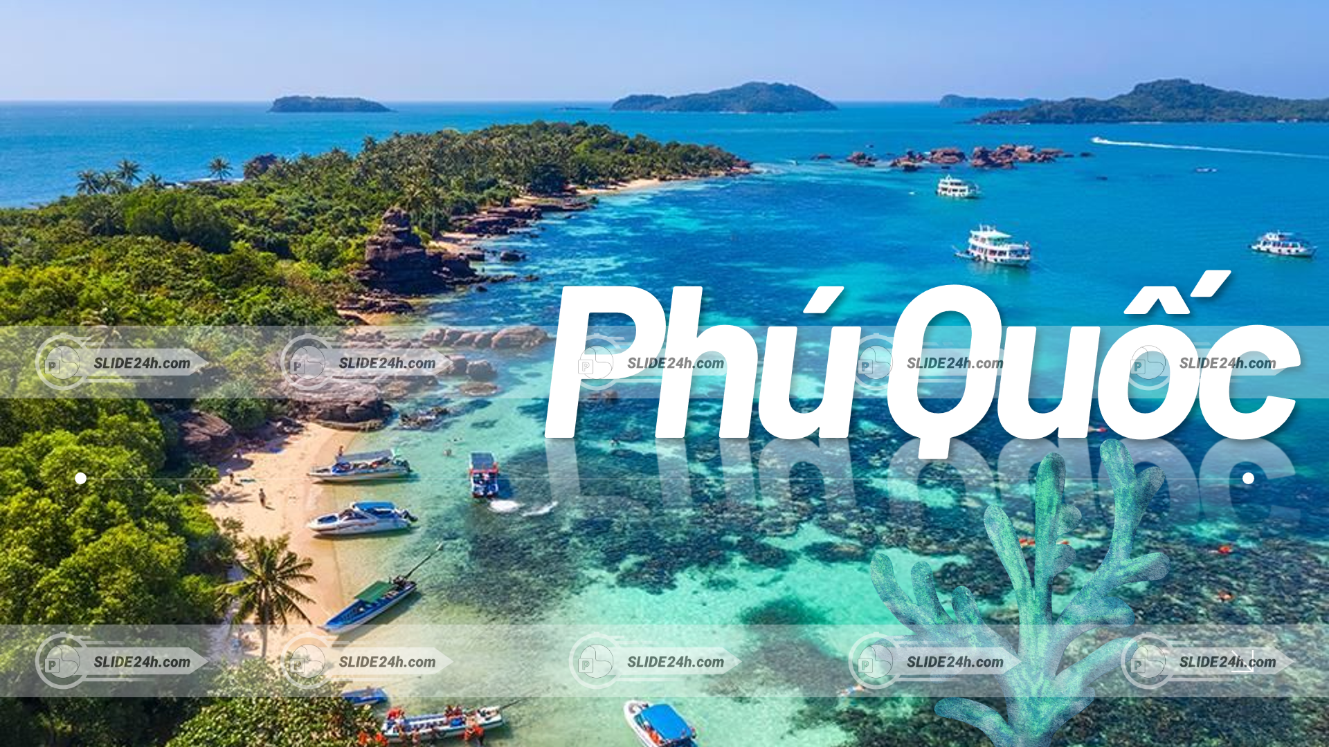 cảnh biển phú quốc từ trên cao với nước xanh trong bãi cát trắng và thuyền du lịch