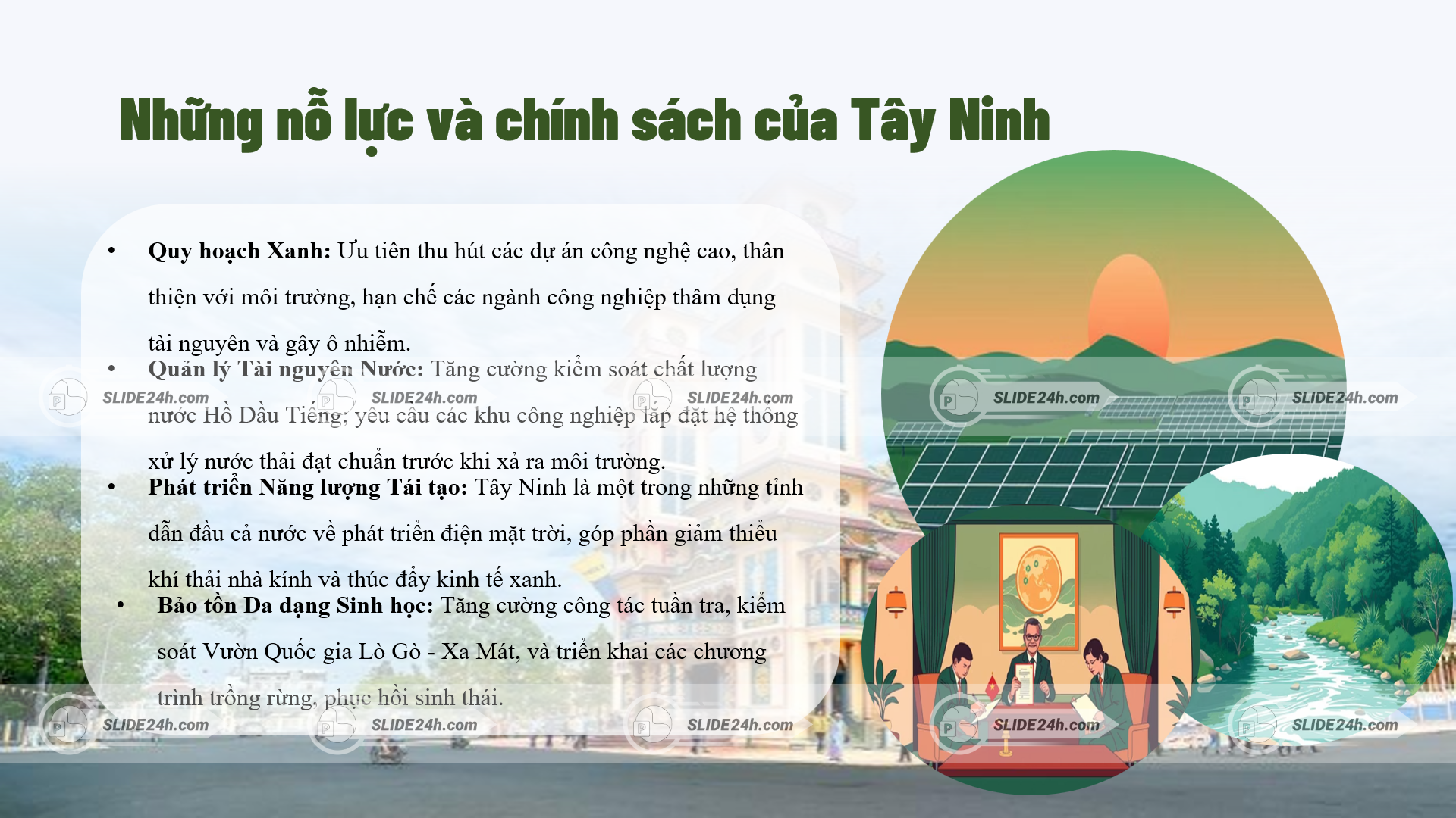 chính sách và nỗ lực bảo vệ môi trường của tây ninh với quy hoạch xanh năng lượng tái tạo và bảo tồn sinh học