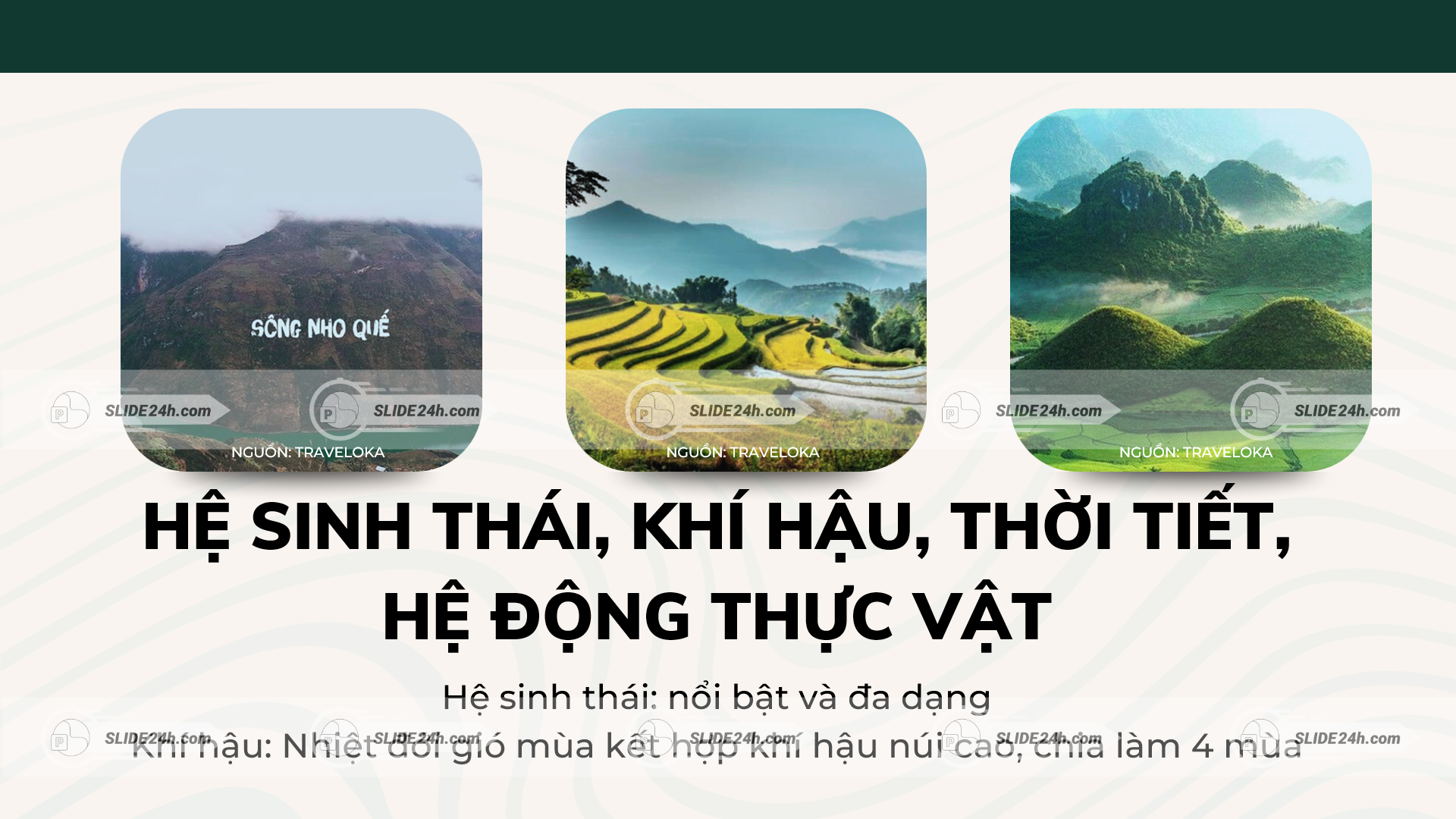 đặc điểm hệ sinh thái khí hậu thời tiết