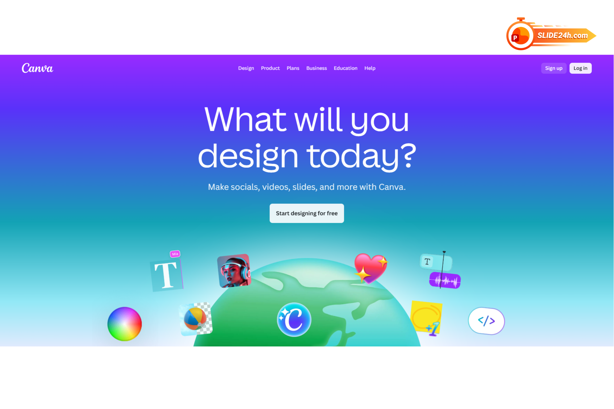Giao diện trang chủ Canva 