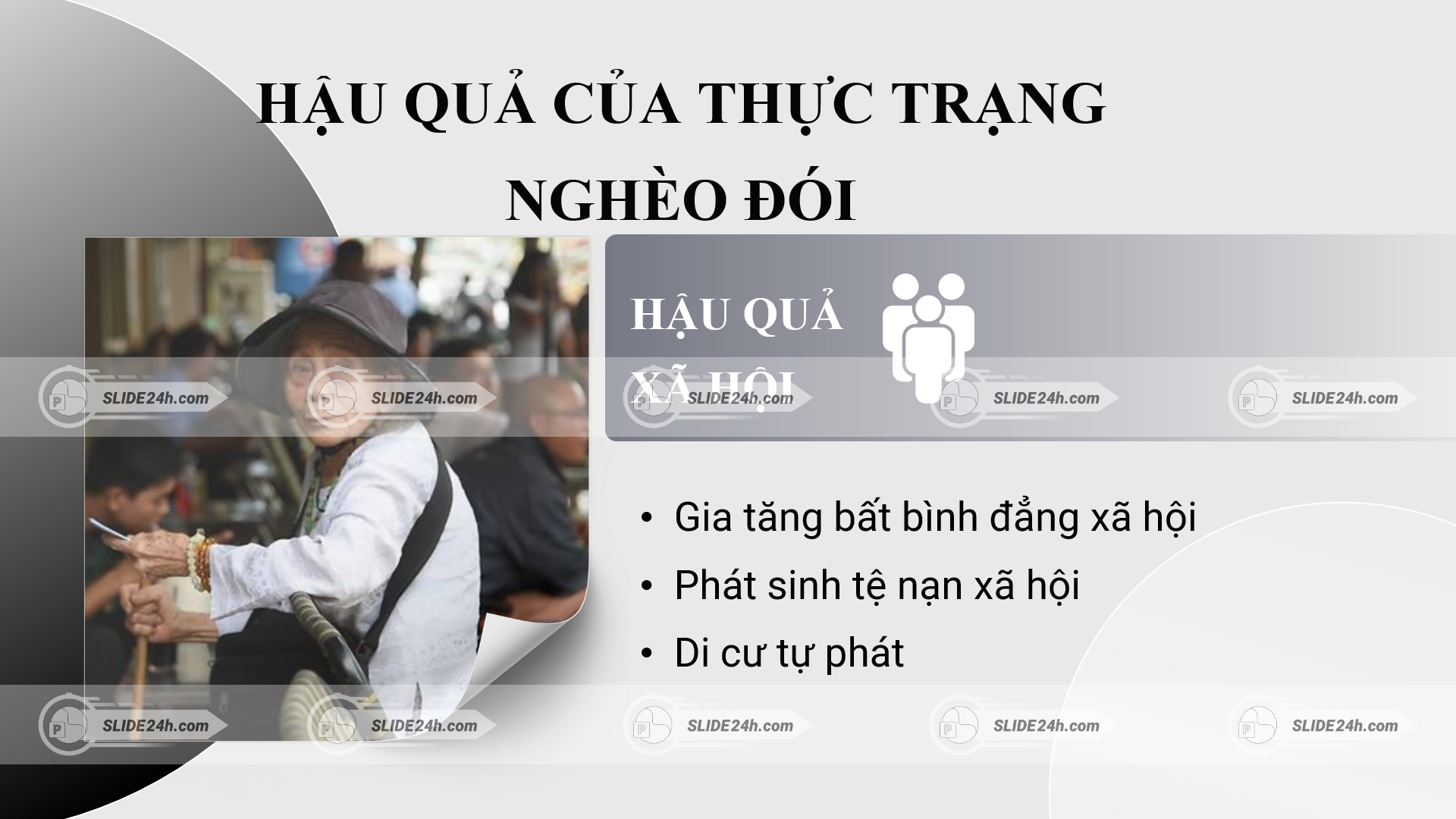 hậu quả của nghèo đói như bất bình đẳng xã hội gia tăng tệ nạn xã hội và di cư tự phát