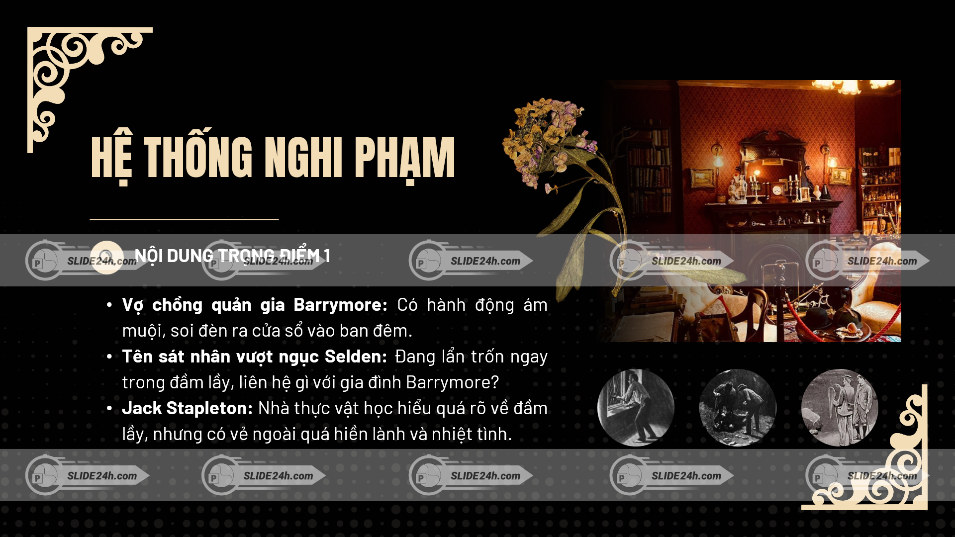 hệ thống nghi phạm trong truyện con chó nhà họ baskerville