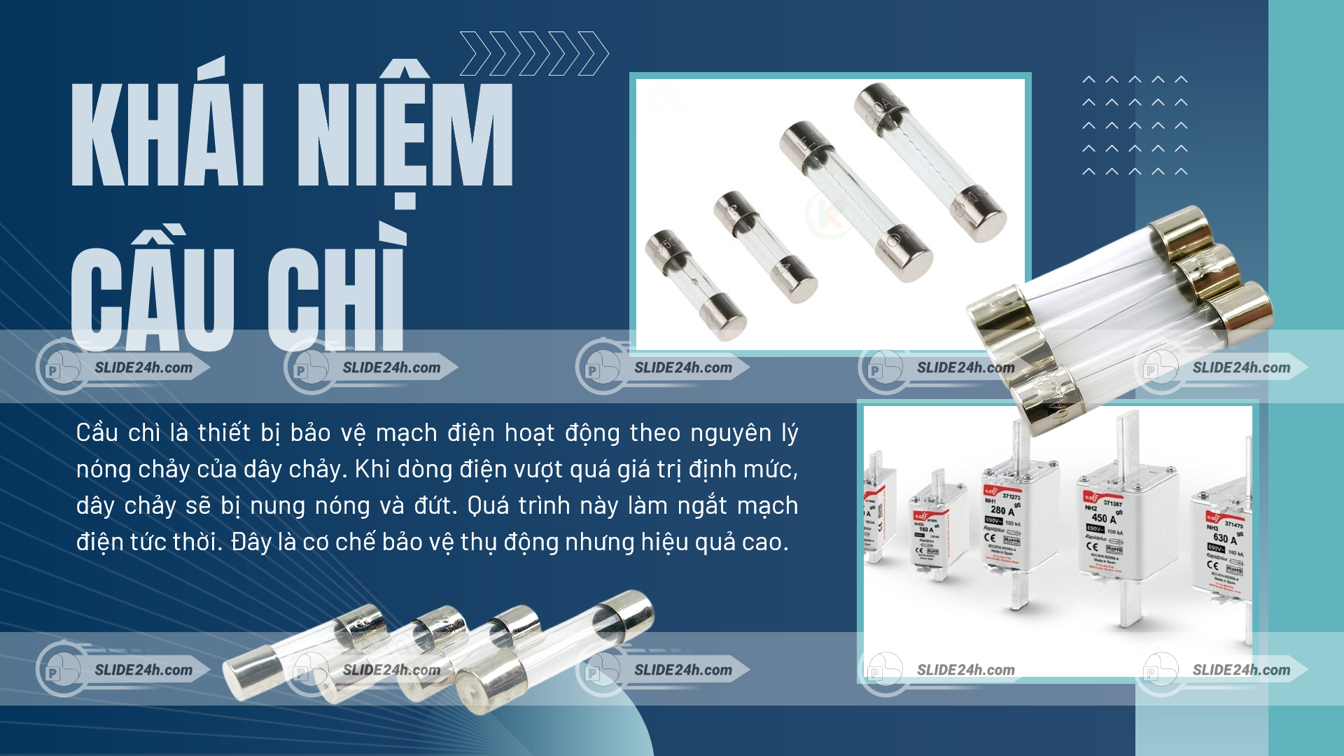 khái niệm cầu chì thiết bị bảo vệ mạch điện hoạt động theo nguyên lý nóng chảy khi quá tải