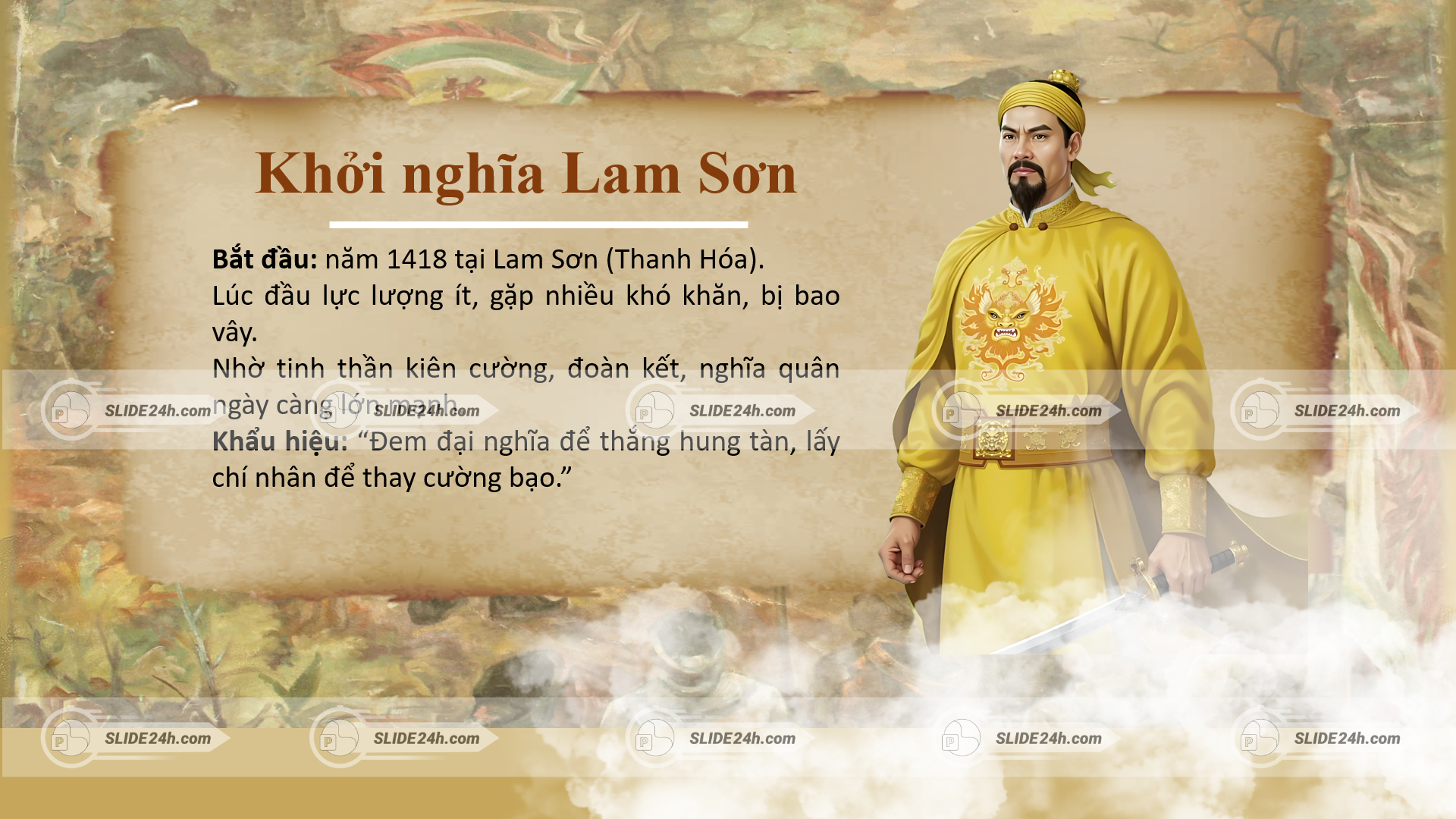 khẩu hiệu của cuộc khởi nghĩa Lam Sơn