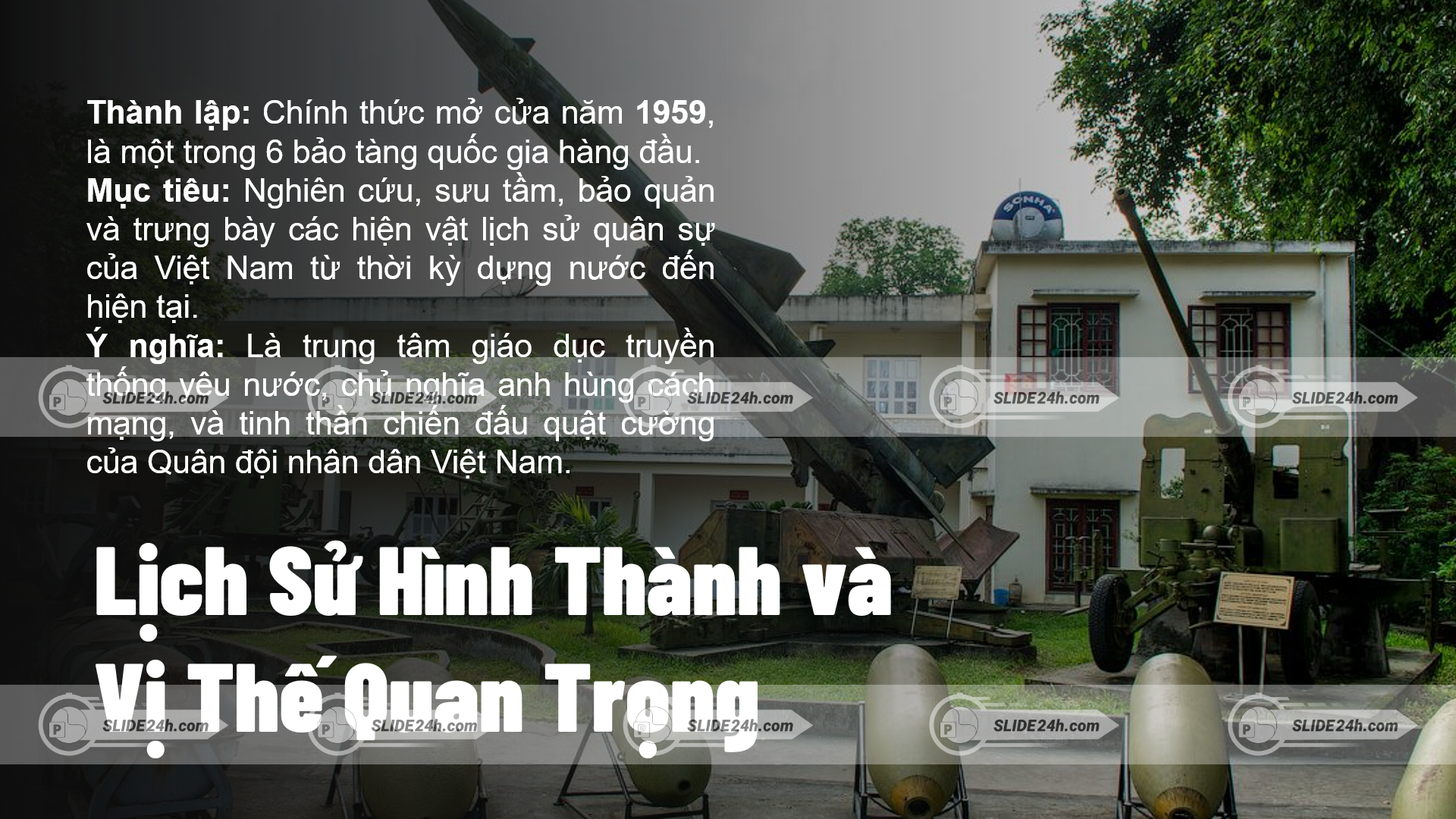 khu trưng bày ngoài trời bảo tàng lịch sử quân sự việt nam với vũ khí và hiện vật