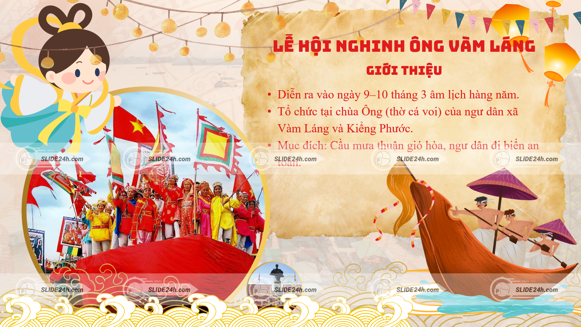 Lễ hội Nghinh Ông Vàm Láng là di sản văn hóa tiêu biểu của Tiền Giang
