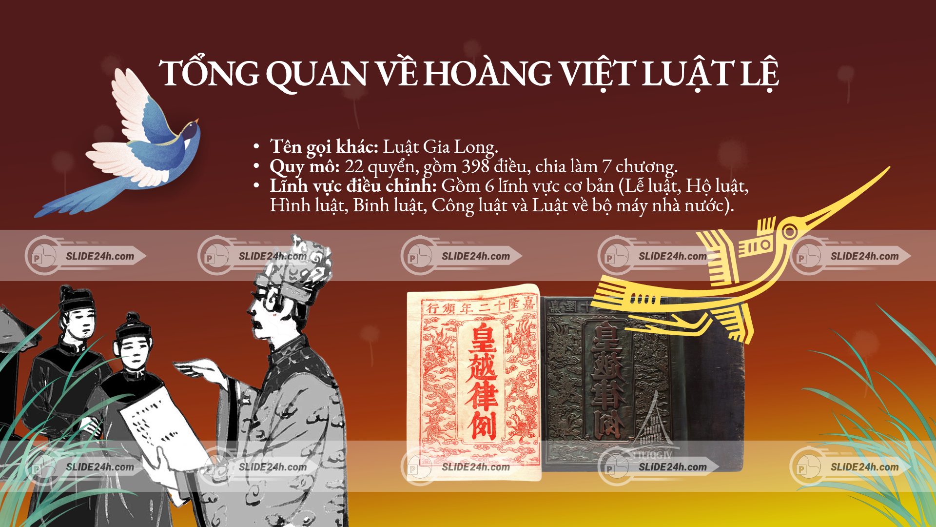 Luật Gia Long - bộ luật tiêu biểu của triều Nguyễn trong thời phong kiến.