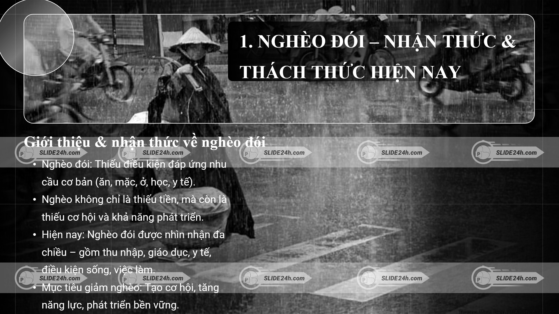 người lao động nghèo trong mưa trên đường phố minh họa thực trạng nghèo đói và thách thức xã hội tại việt nam