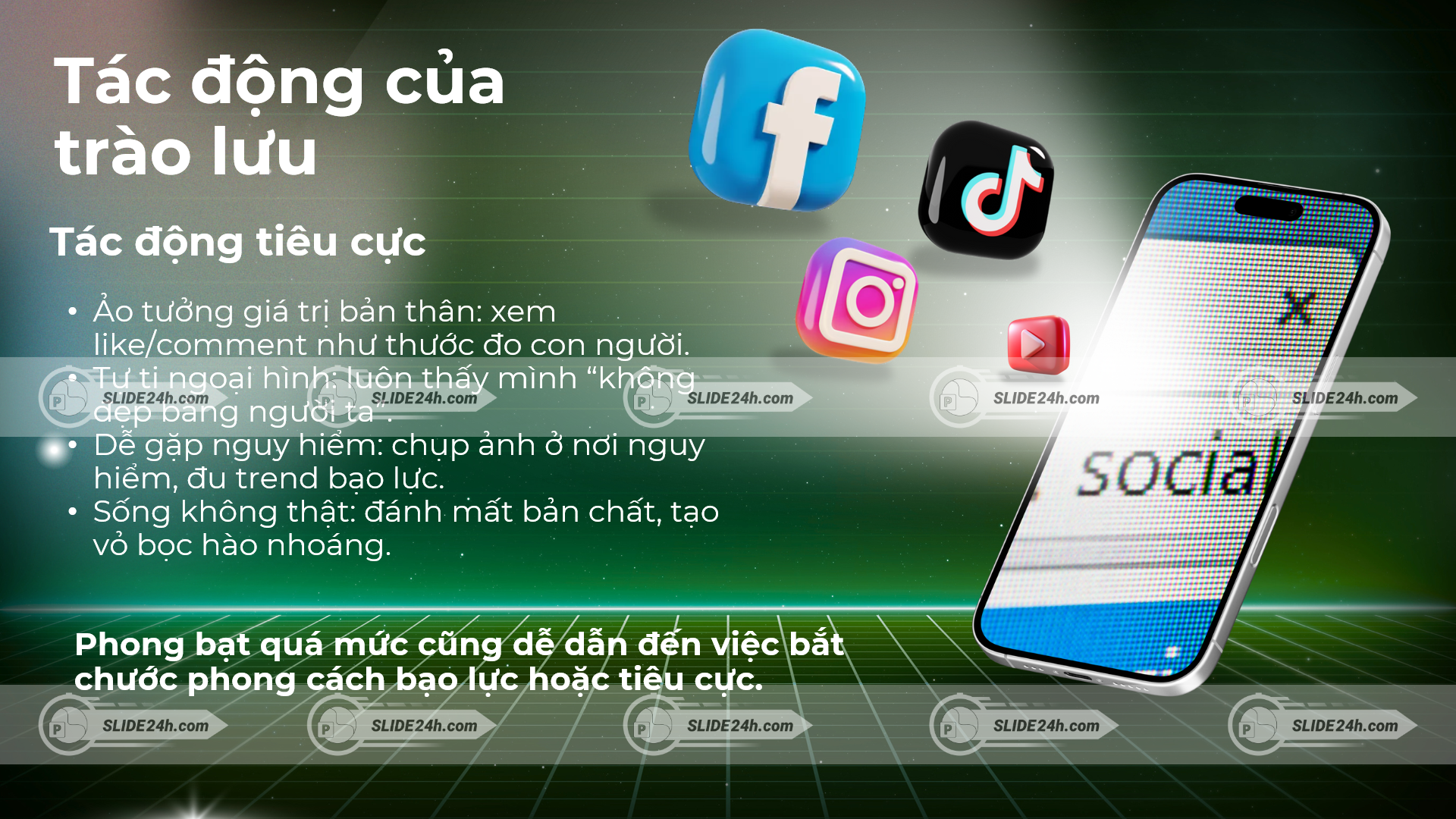 Những tác động tiêu cực của trào lưu sống ảo đến tâm lý và hành vi của giới trẻ.