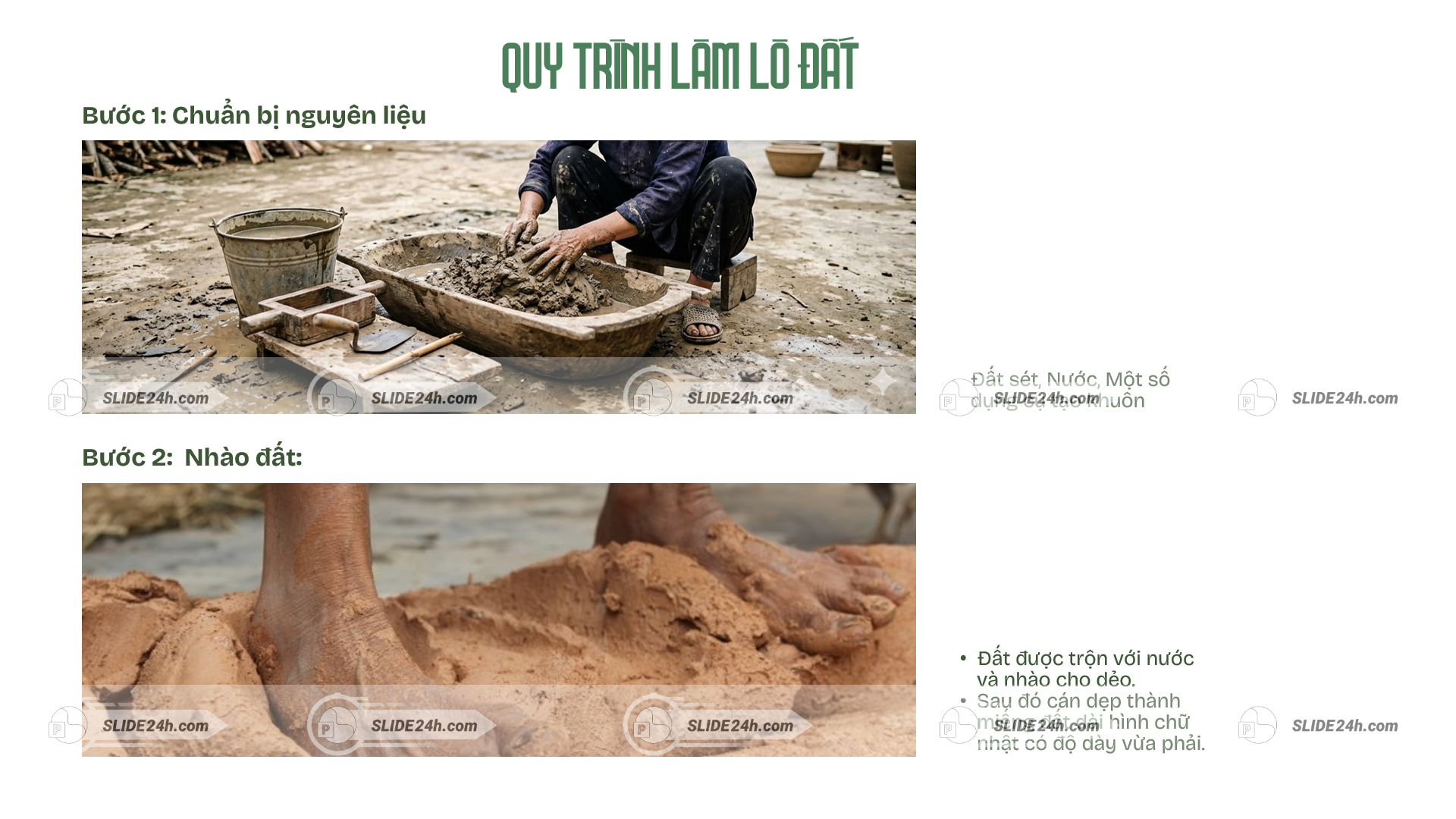Quy trình sản xuất lò đất chi tiết