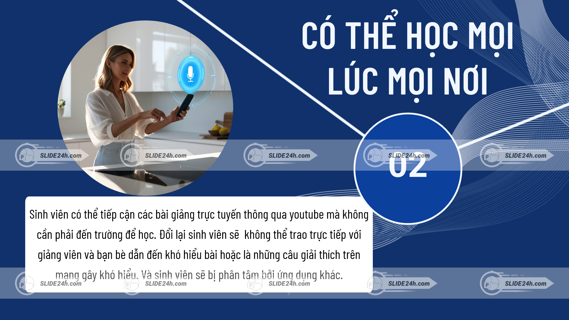 sinh viên học online qua điện thoại mọi lúc mọi nơi nhưng dễ bị phân tâm