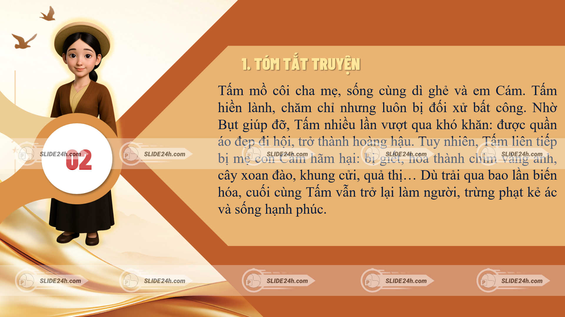 slide tóm tắt truyện tấm cám nội dung chính và hành trình của nhân vật tấm
