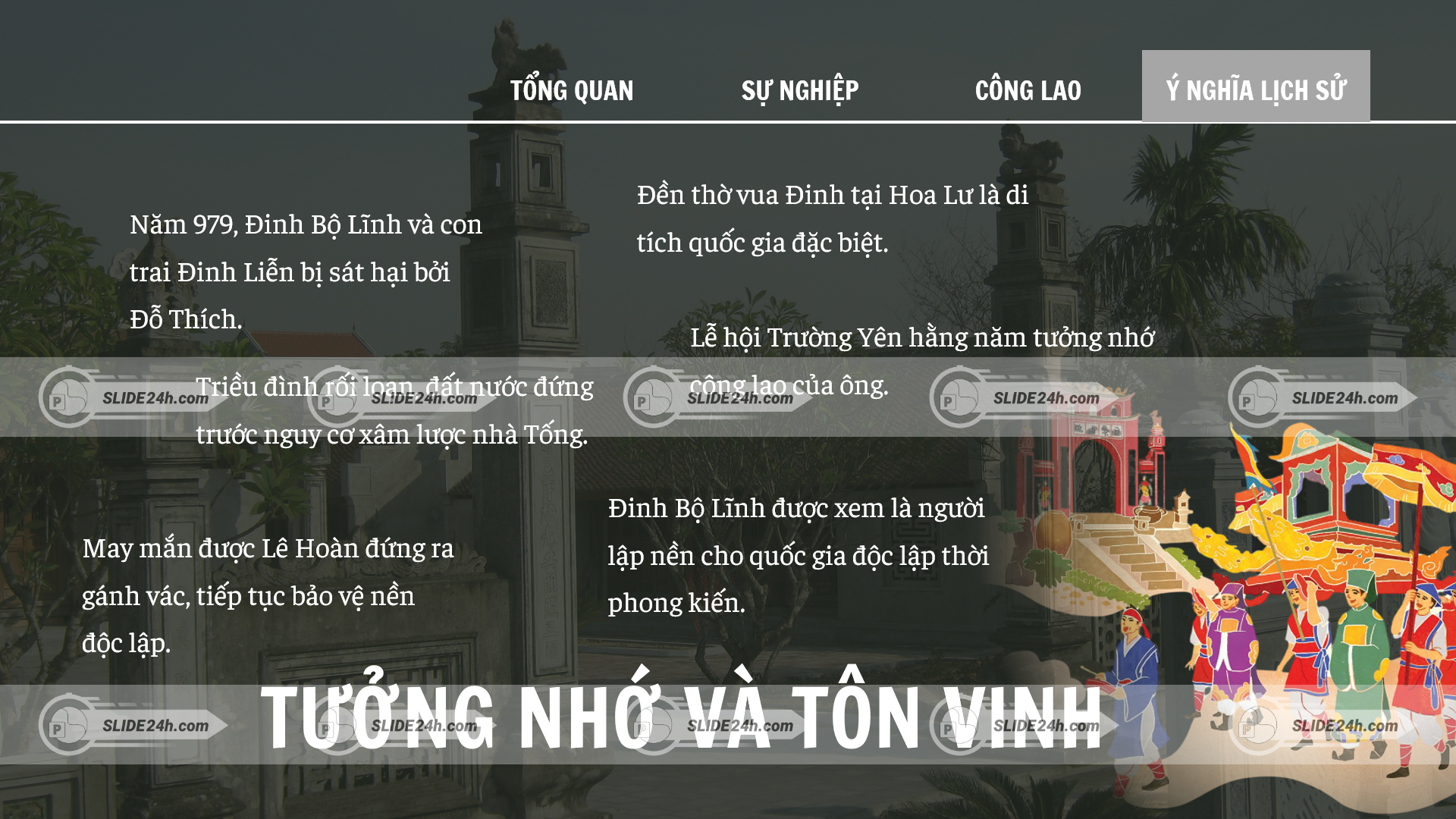 Sự tưởng nhớ của thế hệ mai sau về công lao của ông
