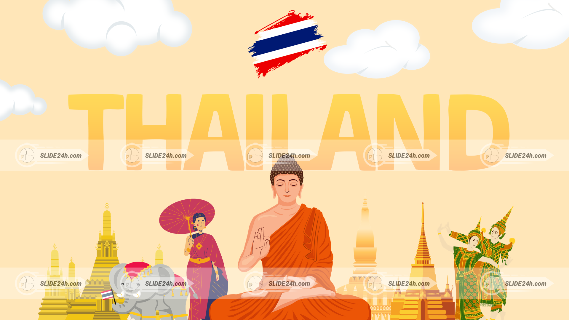 thailand với biểu tượng phật giáo kiến trúc chùa vàng voi và vũ điệu truyền thống thể hiện bản sắc văn hóa đặc trưng và sự giao thoa hài hòa