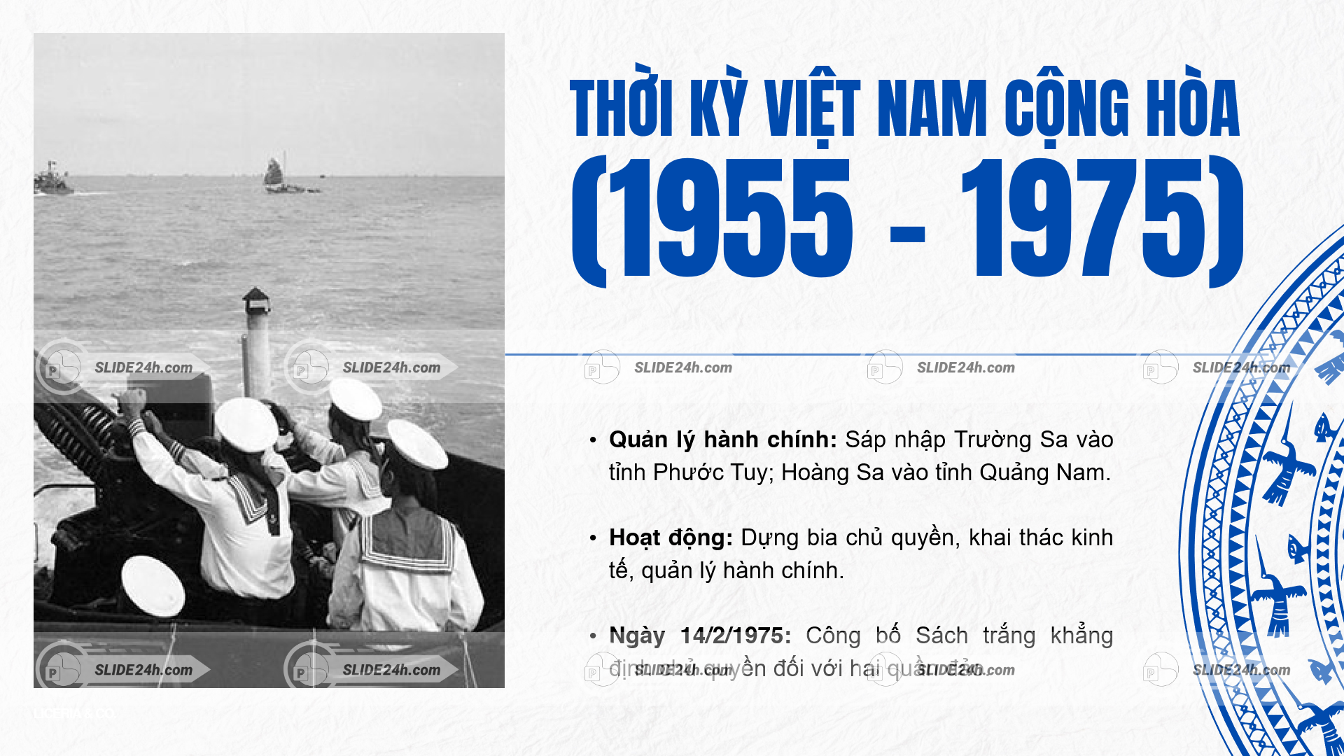 thời kỳ việt nam cộng hòa 1955 đến 1975 với hoạt động quản lý và khẳng định chủ quyền biển đảo